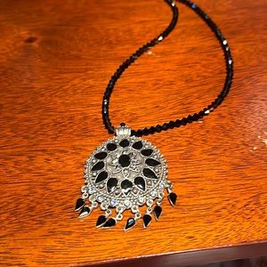 Yoni Z Black and Silver Pendant